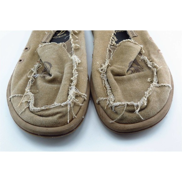 Skechers Shoes Sz 9 M Round‎ Toe Brown Loafers Fabric Men - Picture 2 of 7